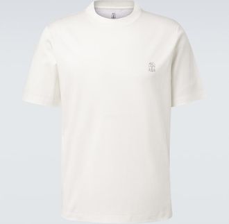 Brunello Cucinelli T-shirt in jersey di cotone con logo
