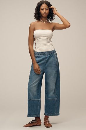 Pilcro The Izzie Relaxed Pull-On Barrel Jeans by Pilcro