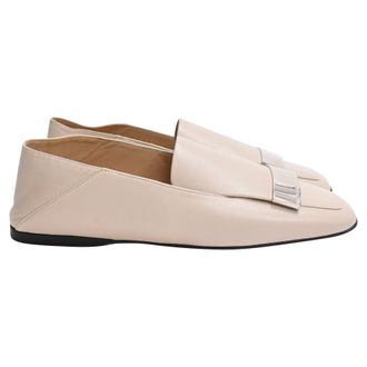 Sergio Rossi SR1 Convertible Loafers in Beige Lamb Leather