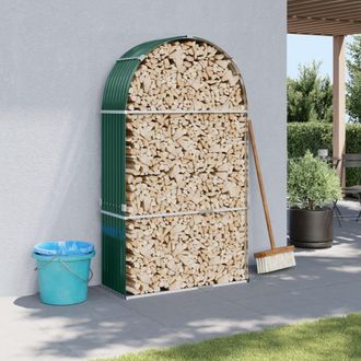 vidaXL Le&ntilde;ero De Acero Galvanizado Verde 120x45x210 Cm Vidaxl