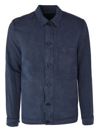 120% Lino buttoned giacca jacket - men - Linen/Flax/Lyocell - XXXL - Blue