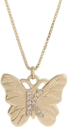 The M Jewelers NY The Butterfly Initial Pendant Nekclace in Gold K at Nordstrom