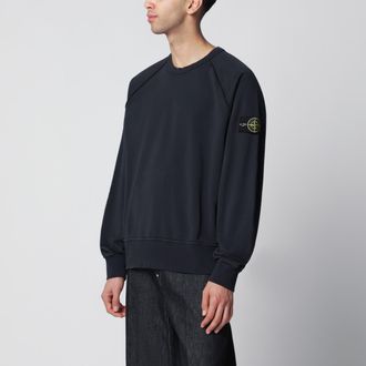 Stone Island Oversized navy cotton sweatshirt