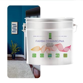 OEM Pintura Cer&aacute;mica Para Paredes, Lavable, Azul, 2 L, Resistente A Las Manchas