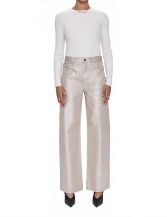 Pistola Denim Tate High Rise Bowed Wide Leg Jeans In Champagne Luster