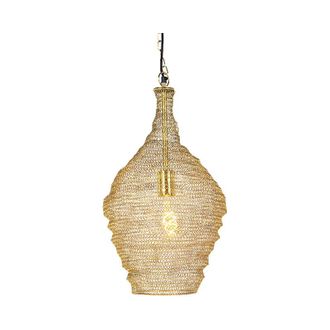 QAZQA Oriental Lámpara colgante oriental dorada 30 cm - Nidum Acero Redonda Adecuado para led Max. 1 x 25 Watt - Qazqa