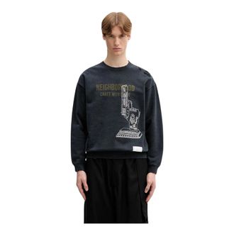 Neighborhood Savage Crewneck - Heren - Sweatshirts - Zwart - M - Katoen - Hoodies & sweatvesten
