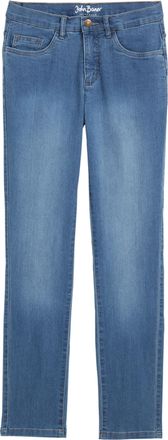 Bonprix Straight-Jeans BONPRIX, Damen, Gr. 40, K-Gr, blau denim (l&auml;nge: kurz), Denim/Jeans, Obermaterial: 82% Baumwolle, 17% Polyester, 1% Elasthan, regular f