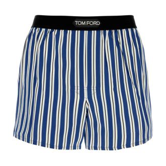 Tom Ford Printed stretch satin boxer - male - Tom Ford - Underpants - Blue - M - Underwear