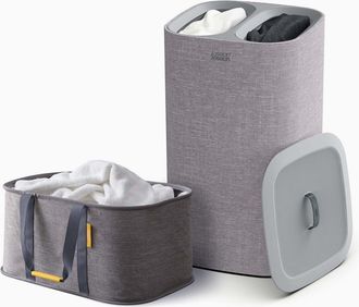 Joseph Joseph Joseph Joseph Laundry 2 Piece Set - Hold-all 35l Cesto Porta Biancheria Pieghevole + Tota 60l Cesto Separatore Per La Biancheria A 2 Scomparti Con Sac
