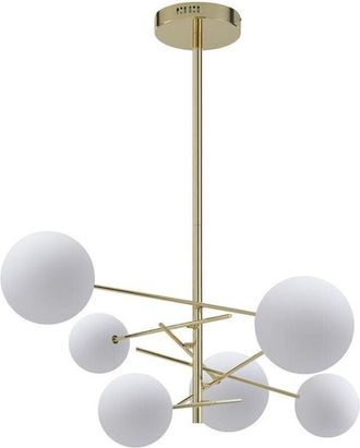 Vente-Unique Lampadario asimmetrica 6 sfere L.72 x H. 116 cm in Metallo Dorato brillante - NAKINA