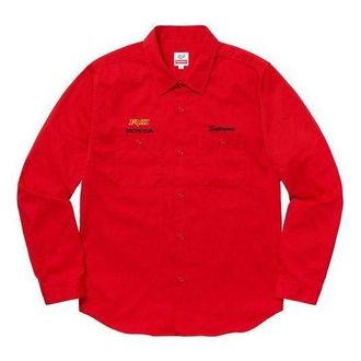 SUPREME x Honda Fox Racing Work Shirt Red SUP-FW19-601