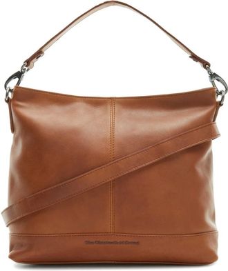 The Chesterfield Brand Tassen, Dames, Bruin, ONE Size, Zwarte Kalfsleren Schoudertas