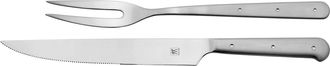 Zwilling Porterhouse 2pc Stainless Steel Carving Knife Set with Fork in Red Presentation Box, Gift Set