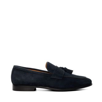 Dune London Mens Saxxton - Tassel Trim Loafers - Navy Leather - Size UK 10