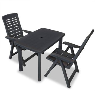 Berkfield Home 3 Piece Bistro Set Plastic Anthracite in Black