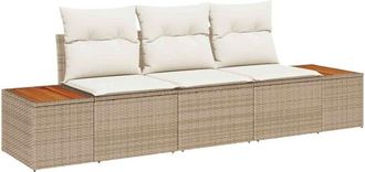 vidaXL Vidaxl - Conjunto De Sof&aacute; De Jard&iacute;n 3 Pcs Beige Y Crema 239 X 62 X 85 Cm
