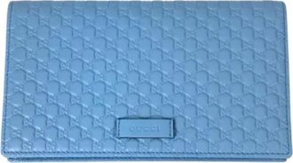 Gucci Pre-owned Wallets, female, Blue, Size: ONE SIZE Pre-owned Canvas gucci-bags