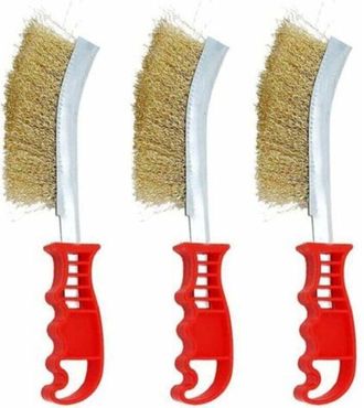 OEM Brosse M&eacute;tallique - Ensemble 9 Pi&egrave;ces Acier Inoxydable Laiton Nylon - Pour Nettoyage Surfaces M&eacute;talliques Rouille Soudure - 220 X 22 X 25 Mm - 1 Lot