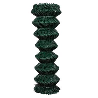 Berkfield Home Chain Link Fence Steel 1, 25x25 m in Green