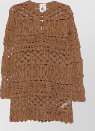 Semicouture cotton openwork mini dress