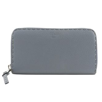 Fendi Selleria Light Blue Leather Long Wallet (Bi-Fold) (Pre-Owned)