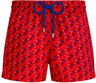 Vilebrequin Micro Ronde Des Tortues Rainbow swim shorts - men - Recycled Polyester/Elastane - XXXL - 201 POPPY RED/RED