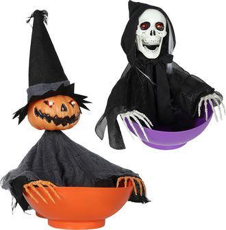 OUTSUNNY Animated Halloween Skeleton Candy Dish for Party Decoration | TJ Hughes