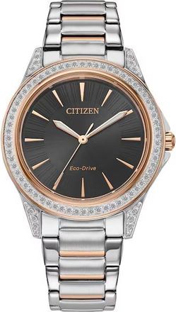 Citizen Crystal Black Dial Ladies Watch EM0946-58E