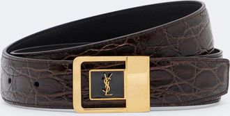 Saint Laurent La 66 croc-effect leather belt