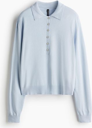 H&M Poloshirt mit Langarm - Blue