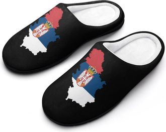 Generic Serbia Flag Serbian Map Mens Slippers House Slipper Anti-skid Sole Indoor Shoes Outdoor Comfort Cotton