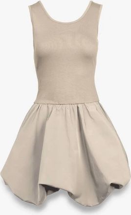 Naked Zebra Womens Sleeveless Bubble Skirt Mini Dress In Tan