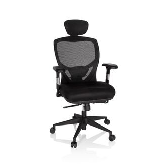 hjh OFFICE Silla alta gama Tela / Tejido de malla Negro