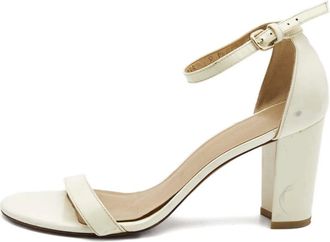 Stuart Weitzman Sandali in pelle verniciata 85mm - Toni neutri