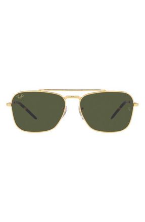 Ray-Ban New Caravan 55mm Square Sunglasses in Yellow Gold at Nordstrom