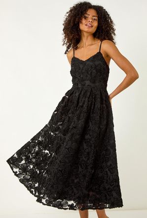 DUSK Floral 3D Midi Dress