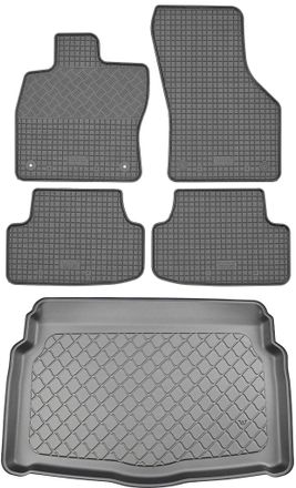 OEM Volkswagen Golf Viii Hatchback (5 Puertas) Desde 12/2019 Set - Alfombrillas De Goma Para Coche + Alfombrilla Para Maletero