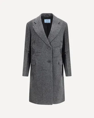Prada Single-breasted Shetland wool Coat Female 38