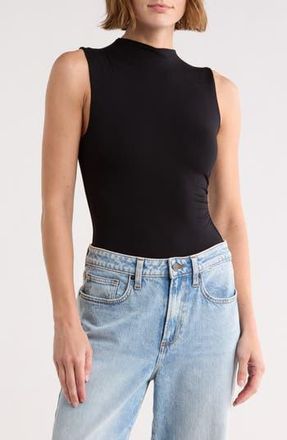 Blu Pepper Side Cinched Mock Neck Top in Black at Nordstrom Rack, Size Medium