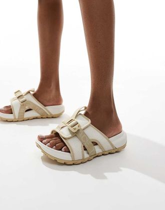 The North Face Explore Camp - Sliders con suola spessa bianco sporco