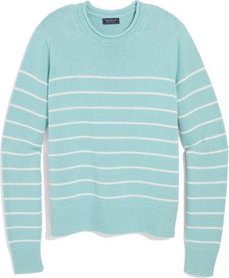 Vineyard Vines Stripe Cotton Roll Neck Sweater in Molly Stripe Aqua at Nordstrom, Size X-Small