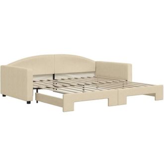 vidaXL Sof&aacute; Cama Nido Tela Crema 100x200 Cm Vidaxl