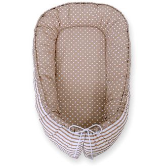 OEM Capullo Para Beb&eacute;, Doble Cara, Parque, Arrullo, Premium Bobono - Lunares Sobre Marr&oacute;n/rayas