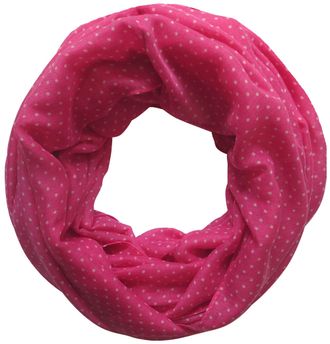 Lina & Lily Polka Dot Print Womens Infinity Scarf Snood Lightweight (Pink)