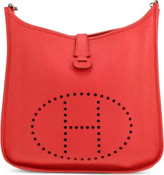 Herm&egrave;s 2012 Evelyne III verstelbare crossbodytas met geperforeerd detail - Rood
