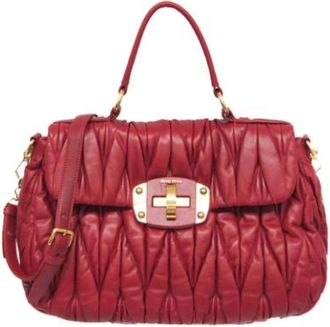 Miu Miu Pre-owned Handbags, female, Red, Size: ONE SIZE Pre-owned Leather shoulder-bags