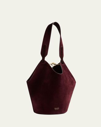 Khaite Lotus Mini Suede and Calf Hair Tote Bag