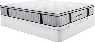 Vente-Unique Conjunto 180 x 200 cm canap&eacute; blanco + colch&oacute;n de muelles ensacados con colchoneta integrada de 28 cm de espesor - SUE&Ntilde;O AMERICANO de YSM&Eacute;E