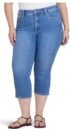 NYDJ Chloe Capri Side Slit Jeans Womens Clothing Blue Paradise : 22W 23, Cotton/Denim/Elastane
